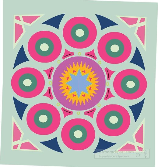 circle green pink design