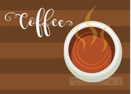 coffee cup above view with word coffee clipart