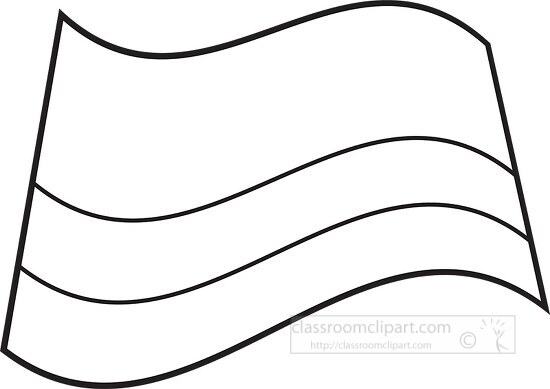 Colombia wavy flag black outline clipart