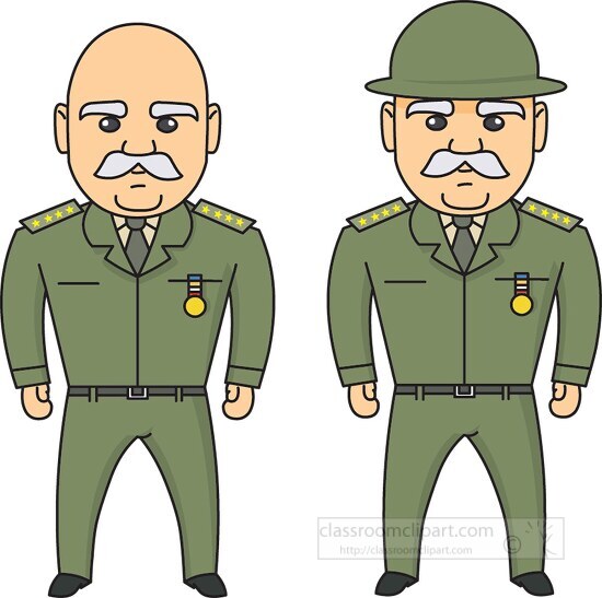 colonel wearing uniform clipart