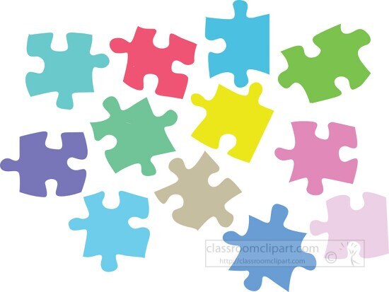 colorful puzzle pieces clipart image