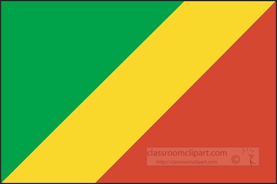 Congo Rep flag flat design clipart