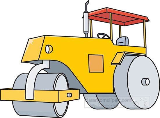 construction equipment road roller clipart