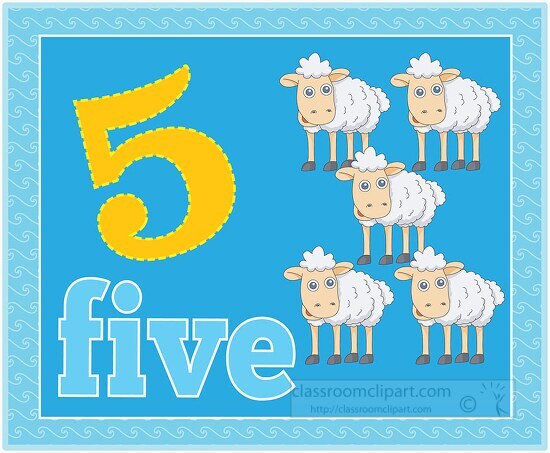 counting numbers five sheep