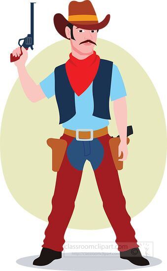 cowboy character in action pose clipart