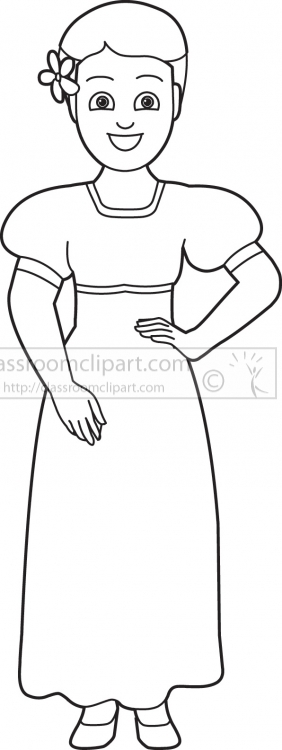 cultural costume woman philipines black outline