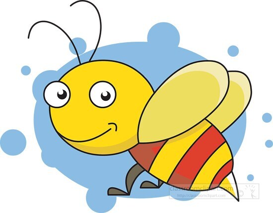 cute cartoon yellow bee with stinger cartoon