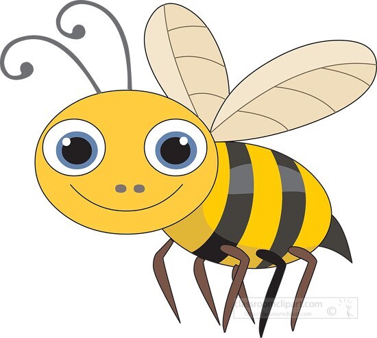 cute flying bee cartoon clipart