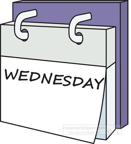 day week calendar wednesday clipart