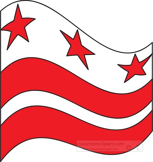 dc state flat design waving flag flag