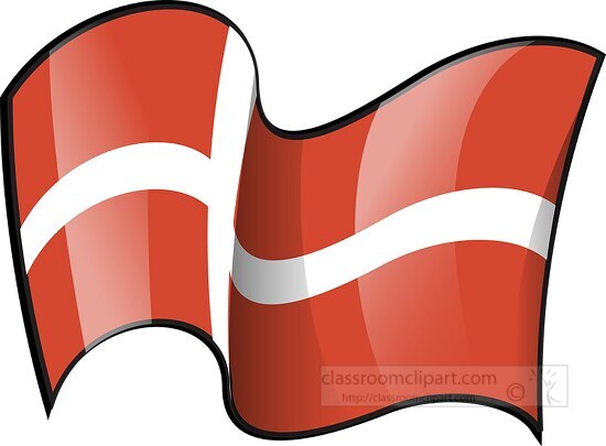 Denmark wavy country flag clipart