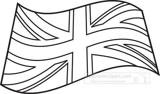 Dhekelia wavy flag black outline clipart