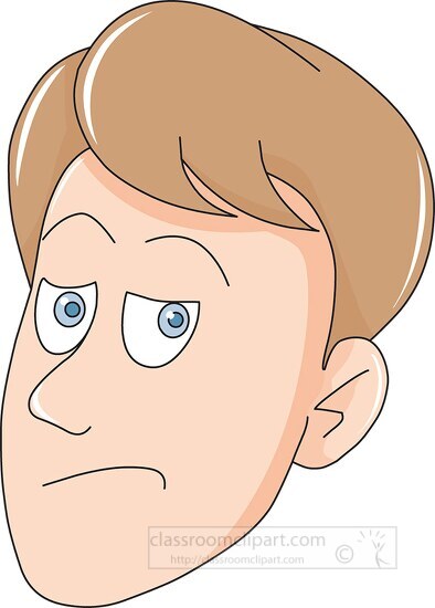 doubtfull facial expression clipart