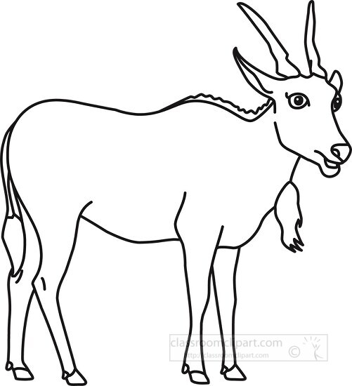 eland animals black outline cliprt