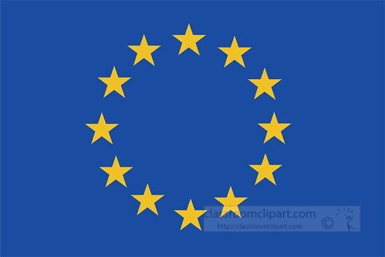 European Union flag flat design clipart