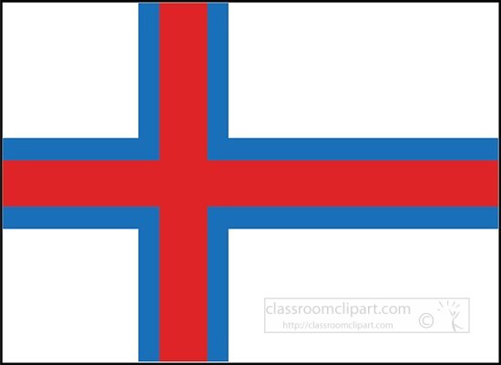 Faroe Islands flag flat design clipart