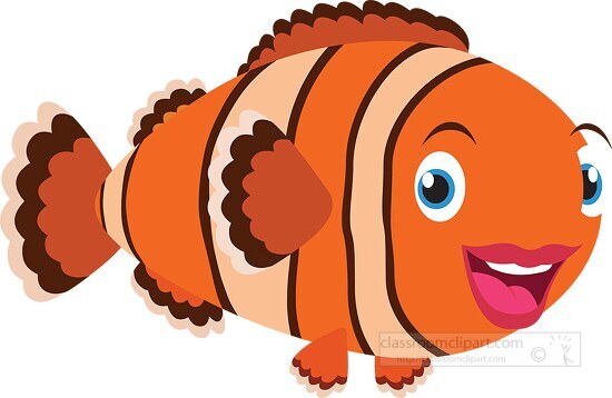 female cartoon clown fish clipart 6926