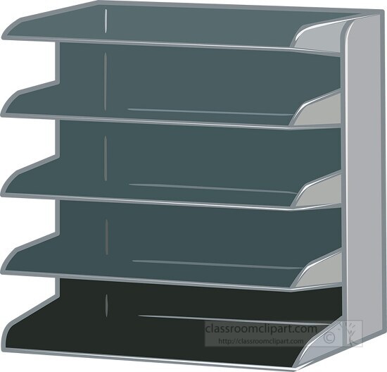 five tray desk organizer clipart