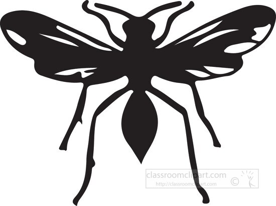 flying insect silhouette clipart