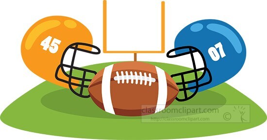 football with helmets clipart