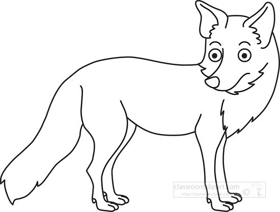 fox animal black outline clipart