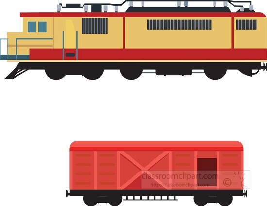 freight train or goods train clipart