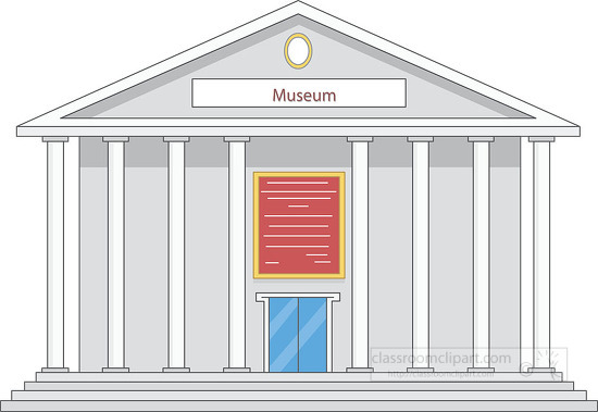 front museum building with pillars clipart 0874