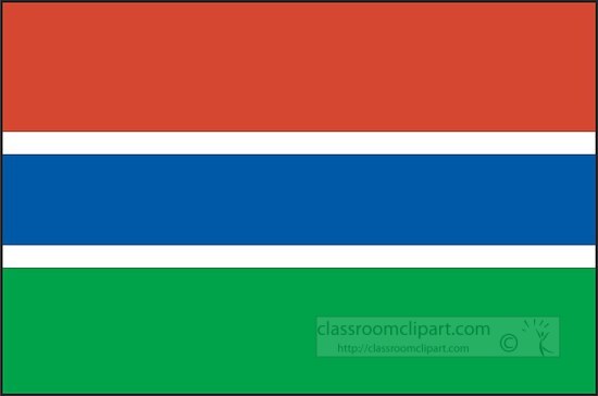 Gambia flag flat design clipart
