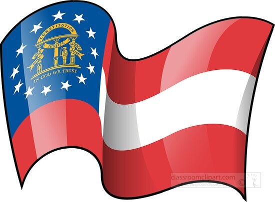 georgia state flag waving clipart