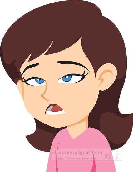 Girl character dazed expression clipart