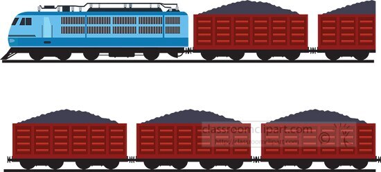 goods train with coal type clipart