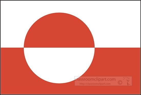 Greenland flag flat design clipart
