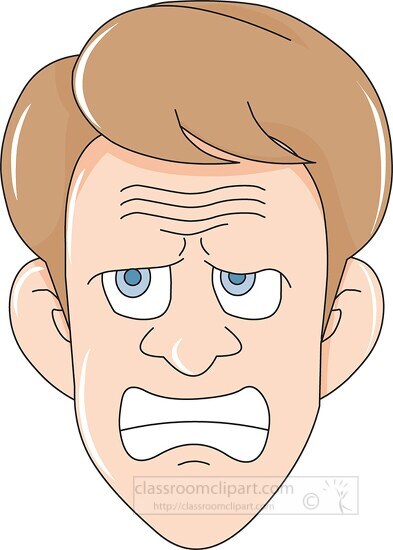 grim facial expression clipart