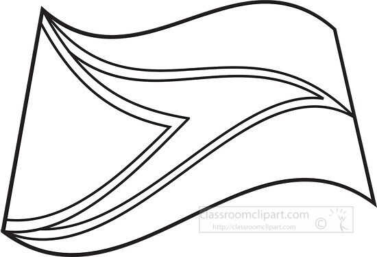 Guyana wavy flag black outline clipart