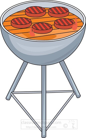 hamburgers on a grill clipart