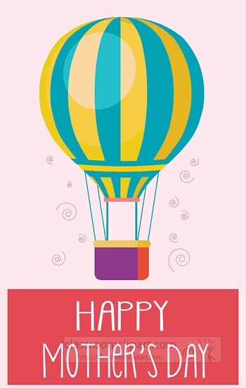 happy mothers day hot air balloon clipart