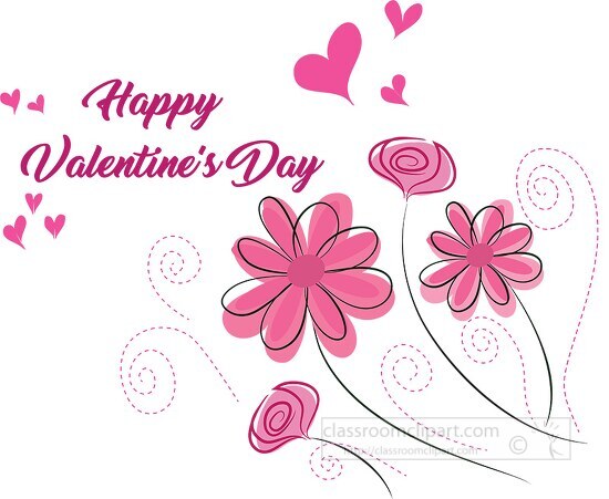 happy mothers day pink flowers vector clipart