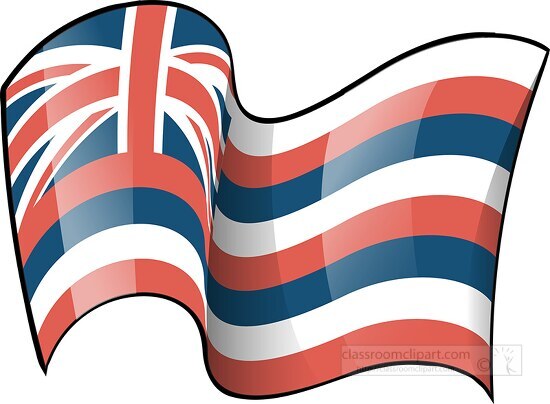 hawaii state flag waving clipart