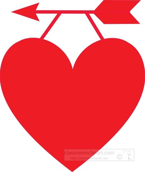 heart hanging on an arrow clipart