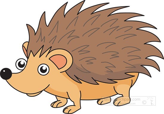 hedgehog with sharp spines cartoon clipart