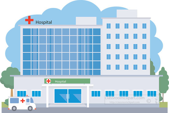 hospital building clipart 044