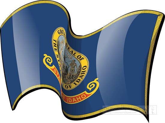 idaho state flag waving clipart