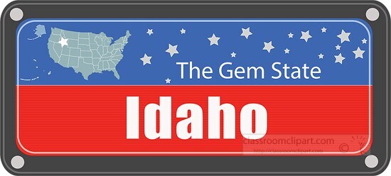 idaho state license plate with nickname clipart