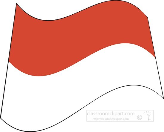 Indonesia flag flat design wavy clipart