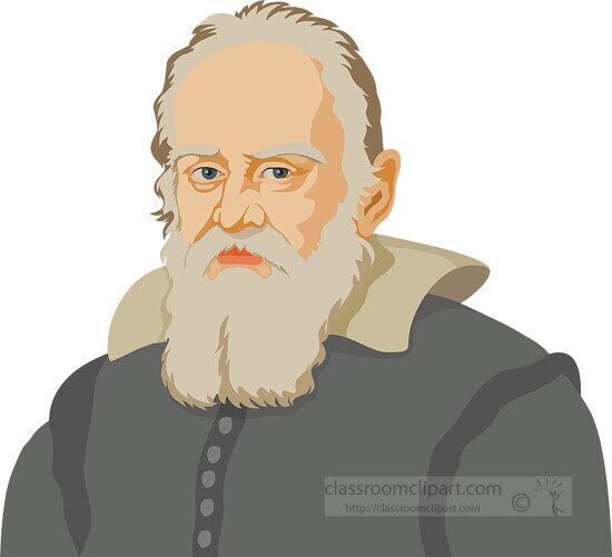 italiian scientist astronomer galileo galilei clipart