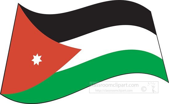 Jordan flag flat design wavy clipart
