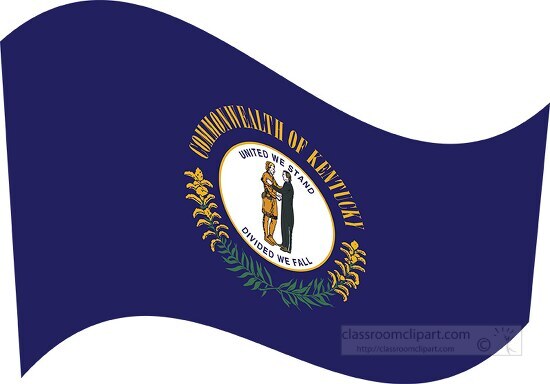 kentucky state flat design waving flag