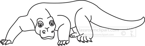 komodo dragon 1029 outline cliprt