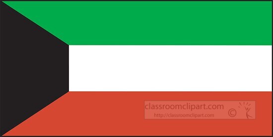 Kuwait flag flat design clipart