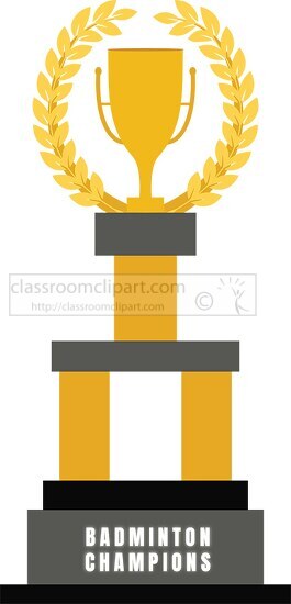 large Badminton championship trophy clipart